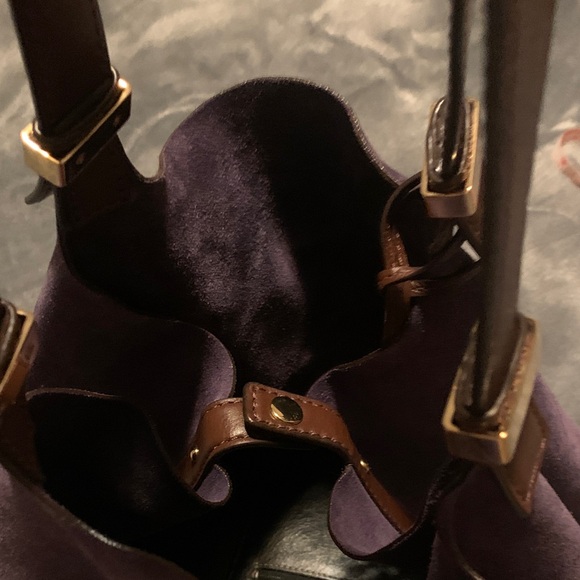 Michael Kors Purple Suede Leather Shoulder Colgate Tote /Shoulder Bag - Picture 11 of 16